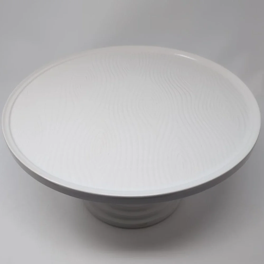 Temp-tations Woodland Ceramic Pedestal Cake Stand with Dome Glass Lid White‎